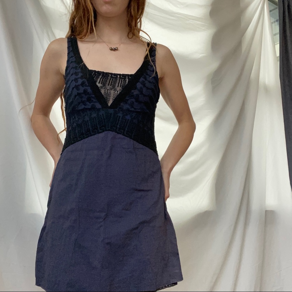 Free people fit and flare embroidered dress
